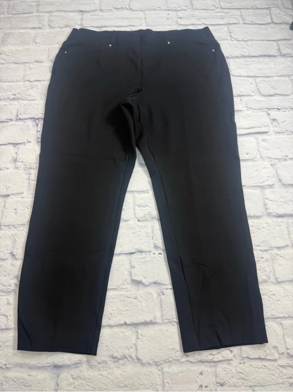 Rafaella Black Straight-Leg Dress Pants. Pull On. Stretch. Size 16P. - Picture 1 of 8